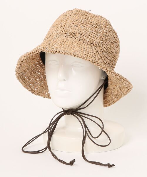 ORIENT MILLINERY(オリエント ミリナリー)の「AVA【アヴァ】アバカリネンmix クロッシェハット(ハット・レディース・ブラック/モカ・FREE)」の19枚目の写真