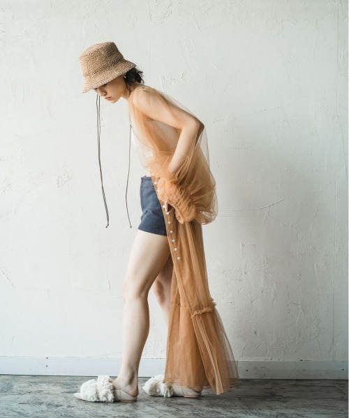 ORIENT MILLINERY(オリエント ミリナリー)の「AVA【アヴァ】アバカリネンmix クロッシェハット(ハット・レディース・ブラック/モカ・FREE)」の13枚目の写真