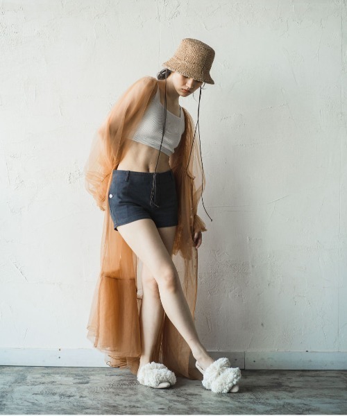 ORIENT MILLINERY(オリエント ミリナリー)の「AVA【アヴァ】アバカリネンmix クロッシェハット(ハット・レディース・ブラック/モカ・FREE)」の12枚目の写真