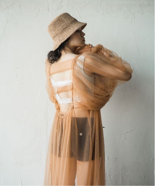 ORIENT MILLINERY(オリエント ミリナリー)の「AVA【アヴァ】アバカリネンmix クロッシェハット(ハット・レディース・ブラック/モカ・FREE)」の16枚目の写真