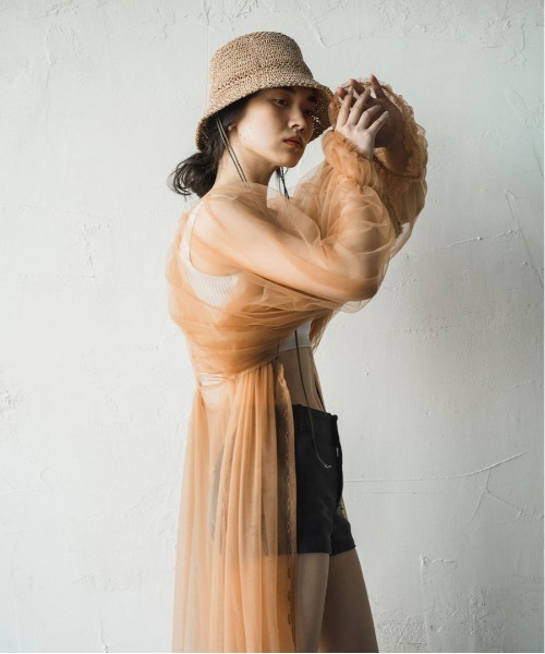 ORIENT MILLINERY(オリエント ミリナリー)の「AVA【アヴァ】アバカリネンmix クロッシェハット(ハット・レディース・ブラック/モカ・FREE)」の15枚目の写真