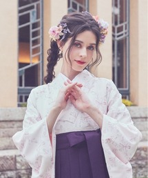 Maison de FLEUR | リボン小花 袴(ベージュ)(着物)