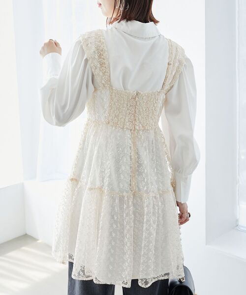 MAJESTIC LEGON(マジェスティックレゴン)の「シアーミニワンピ&シャツワンピSET(ワンピース・レディース・アイボリー/ホワイト系その他2/ブラック系その他・MEDIUM)」の11枚目の写真