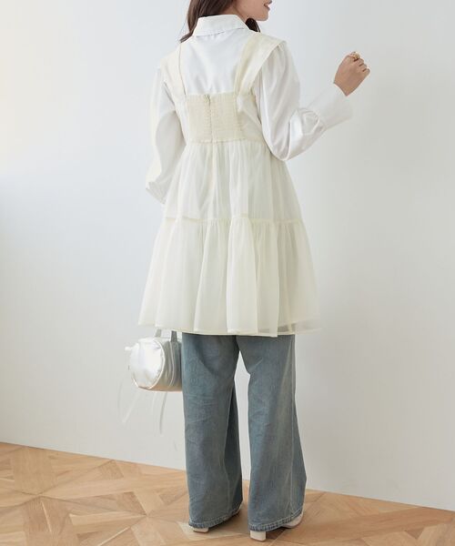 MAJESTIC LEGON(マジェスティックレゴン)の「シアーミニワンピ&シャツワンピSET(ワンピース・レディース・アイボリー/ホワイト系その他2/ブラック系その他・MEDIUM)」の16枚目の写真