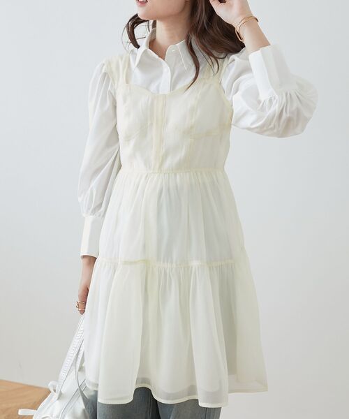 MAJESTIC LEGON(マジェスティックレゴン)の「シアーミニワンピ&シャツワンピSET(ワンピース・レディース・アイボリー/ホワイト系その他2/ブラック系その他・MEDIUM)」の17枚目の写真