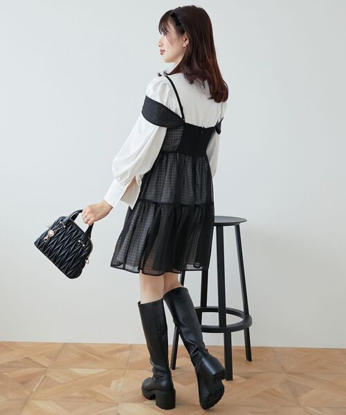 MAJESTIC LEGON(マジェスティックレゴン)の「シアーミニワンピ&シャツワンピSET(ワンピース・レディース・アイボリー/ホワイト系その他2/ブラック系その他・MEDIUM)」の21枚目の写真