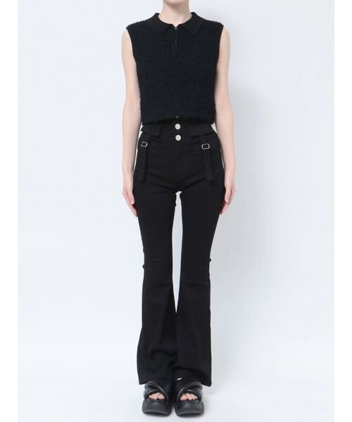 EMODA（エモダ）の「フリンジヤーンジップタンクトップ（タンクトップ・レディース・ブラック/アイボリー/グレー・FREE）」の22枚目の写真