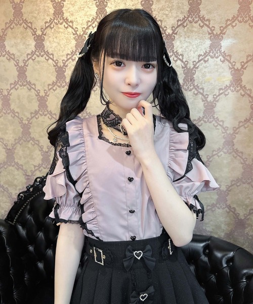 ROJITA ハートバックルチェーン付き長袖ブラウス ロジータ ROJITA ハートバックルチェーン付き長袖ブラウス