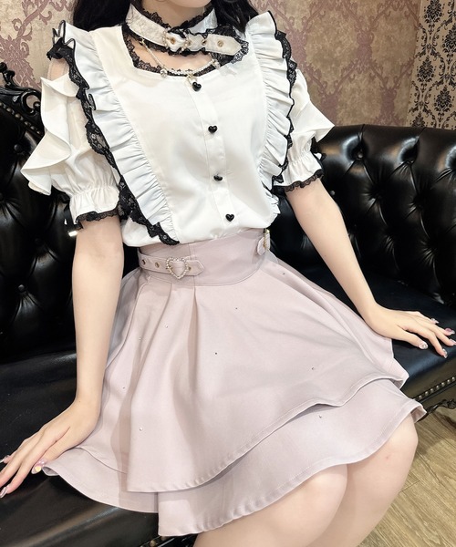 ROJITA ハートバックル半袖ブラウス ピンク ロジータ ROJITA ハートバックルスカート （ピンク