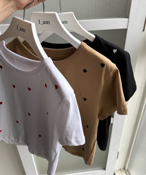 I_am(アイアム)の「heartful t shirt / ハートフルtシャツ(Tシャツ/カットソー・レディース・ホワイト/キャメル/ブラック・FREE)」の10枚目の写真