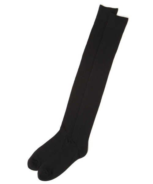 BAYFLOW（ベイフロー）の「リブニーハイソックス（ソックス/靴下・レディース・チャコール/ブラック・FREE）」の2枚目の写真