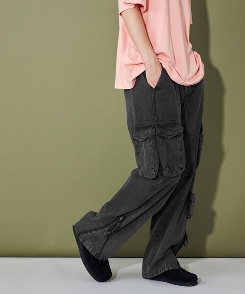 CITEN(シテン)の「<CITEN>マルチポケットデニムフライトパンツ(デニムパンツ・メンズ・ブラック/コバルトブルー・M/L)」の2枚目の写真