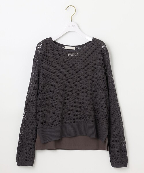 ANY SIS(エニィスィス)の「【2SET】メッシュニット セット(ニット/セーター・レディース・カーキ系/グレー系/ベージュ系・2)」の12枚目の写真