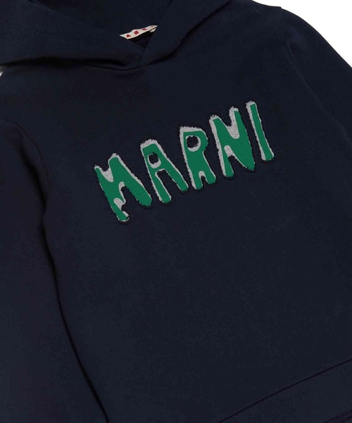 MARNI（マルニ）の「MARNI（マルニ）Kids & Junior ブランドロゴフーディーパーカー（スウェット・キッズ・ネイビー/グリーン/レッド/グレー/ブラック・4Y/6Y/8Y/10Y/12Y/14Y）」の11枚目の写真