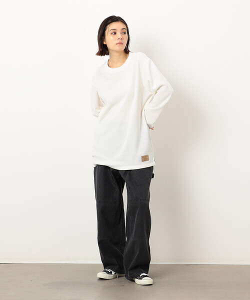 Purple&Yellow(パープルアンドイエロー)の「裏起毛ワッフル長袖Tシャツ(Tシャツ/カットソー・メンズ・ホワイト/ネイビー/アイボリー/ブラック・SMALL/MEDIUM/LARGE)」の9枚目の写真