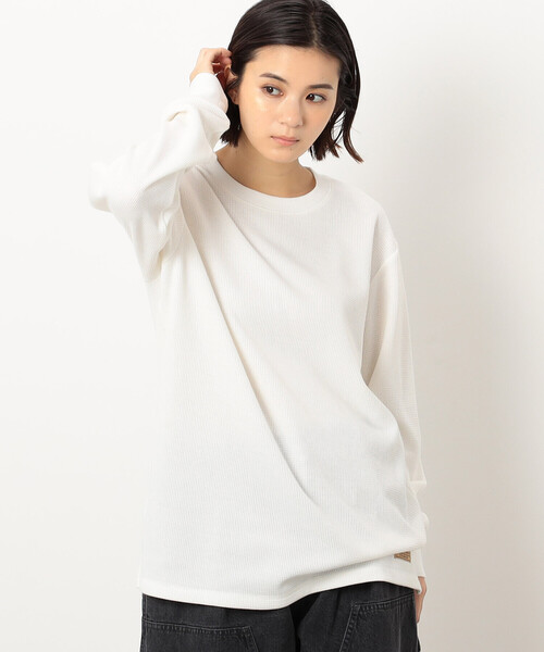 Purple&Yellow(パープルアンドイエロー)の「裏起毛ワッフル長袖Tシャツ(Tシャツ/カットソー・メンズ・ホワイト/ネイビー/アイボリー/ブラック・SMALL/MEDIUM/LARGE)」の11枚目の写真