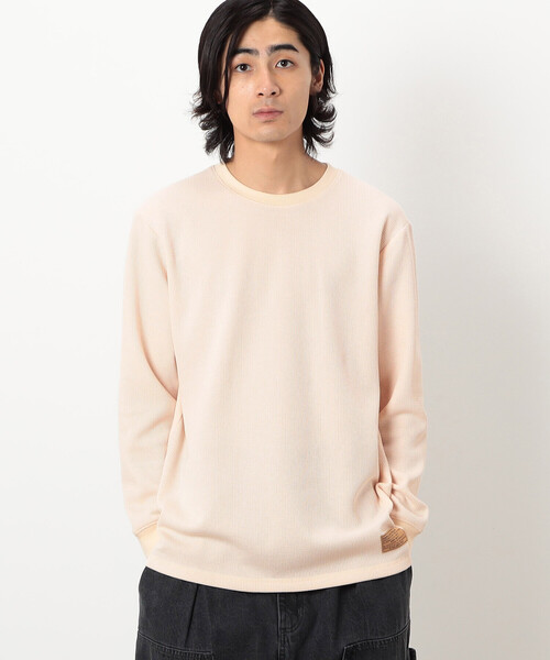 Purple&Yellow(パープルアンドイエロー)の「裏起毛ワッフル長袖Tシャツ(Tシャツ/カットソー・メンズ・ホワイト/ネイビー/アイボリー/ブラック・SMALL/MEDIUM/LARGE)」の15枚目の写真