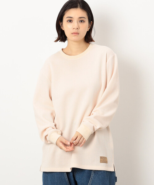 Purple&Yellow(パープルアンドイエロー)の「裏起毛ワッフル長袖Tシャツ(Tシャツ/カットソー・メンズ・ホワイト/ネイビー/アイボリー/ブラック・SMALL/MEDIUM/LARGE)」の20枚目の写真