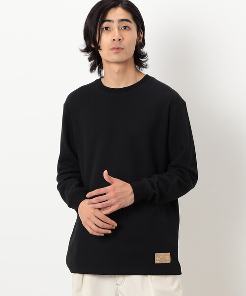 Purple&Yellow(パープルアンドイエロー)の「裏起毛ワッフル長袖Tシャツ(Tシャツ/カットソー・メンズ・ホワイト/ネイビー/アイボリー/ブラック・SMALL/MEDIUM/LARGE)」の22枚目の写真