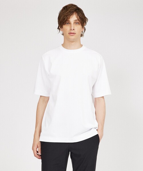 DESIGNWORKS(デザインワークス)の「【定番人気】超度詰微起毛スムース クルーネック 半袖Tシャツ(Tシャツ/カットソー・メンズ・ブラック/ホワイト・44/46/48/52/50)」の1枚目の写真