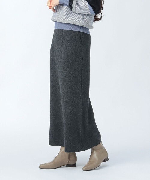 BEAMS HEART（ビームスハート）の「スウェットライク ニットスカート（スカート・レディース・チャコールグレー/ホワイト系その他5/オリーブ/ブルー・FREE）」の18枚目の写真