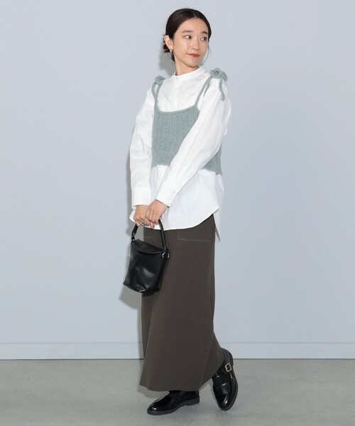 BEAMS HEART（ビームスハート）の「スウェットライク ニットスカート（スカート・レディース・チャコールグレー/ホワイト系その他5/オリーブ/ブルー・FREE）」の21枚目の写真