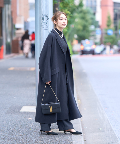 Rouge vif(ルージュヴィフ)の「ウールカシミヤリバーロングコート(チェスターコート・レディース・ブラック・フリー)」の3枚目の写真