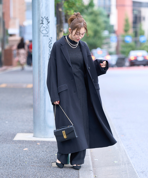 Rouge vif(ルージュヴィフ)の「ウールカシミヤリバーロングコート(チェスターコート・レディース・ブラック・フリー)」の6枚目の写真