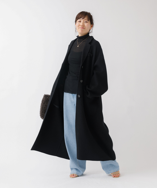 Rouge vif(ルージュヴィフ)の「ウールカシミヤリバーロングコート(チェスターコート・レディース・ブラック・フリー)」の8枚目の写真