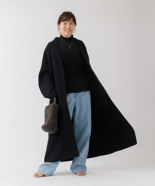 Rouge vif(ルージュヴィフ)の「ウールカシミヤリバーロングコート(チェスターコート・レディース・ブラック・フリー)」の9枚目の写真