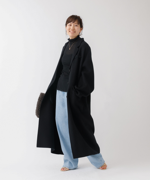 Rouge vif(ルージュヴィフ)の「ウールカシミヤリバーロングコート(チェスターコート・レディース・ブラック・フリー)」の10枚目の写真