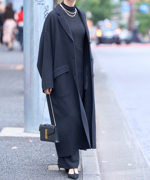 Rouge vif(ルージュヴィフ)の「ウールカシミヤリバーロングコート(チェスターコート・レディース・ブラック・フリー)」の21枚目の写真