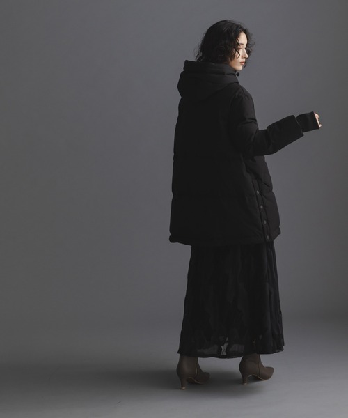 NANO universe(ナノユニバース)の「「西川ダウン(R)」ソロテックスAラインダウン(ダウンジャケット/コート・レディース・オフホワイト/ブラック/チャコール・M/S)」の20枚目の写真