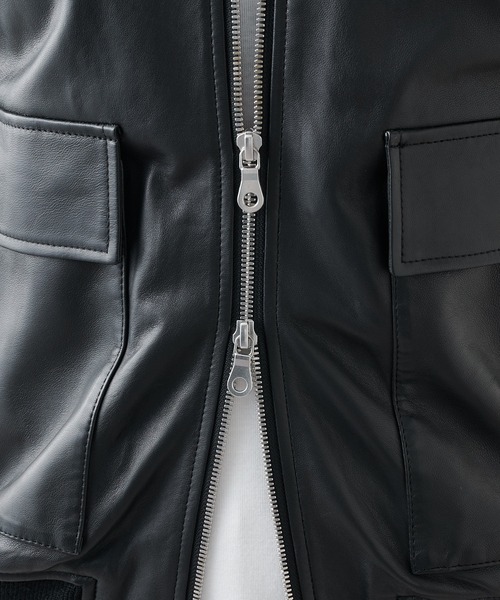 Whim Gazette（ウィムガゼット）の「【GEMINI】レザーブルゾン