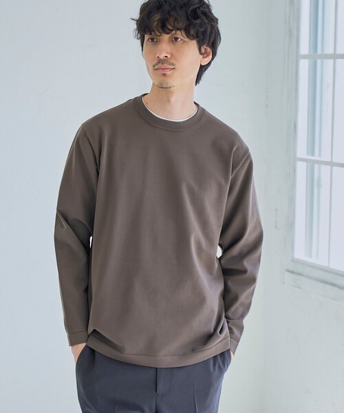 RONEL(ロネル)の「ライトウェイトクルーネックニット(ニット/セーター・メンズ・ブラック/オリーブ/ダークブラウン・M/L/S)」の1枚目の写真
