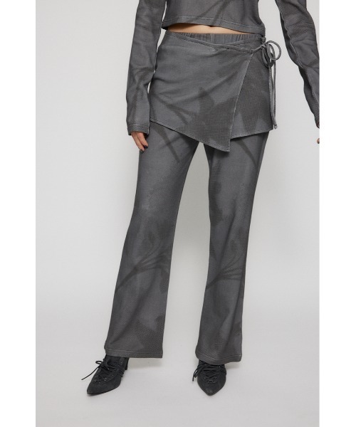 LAGUA GEM（ラグアジェム）の「BOLD GRAPHIC パンツ（スウェットパンツ・レディース・チャコールグレー/ブラウン・SMALL/MEDIUM）」の2枚目の写真