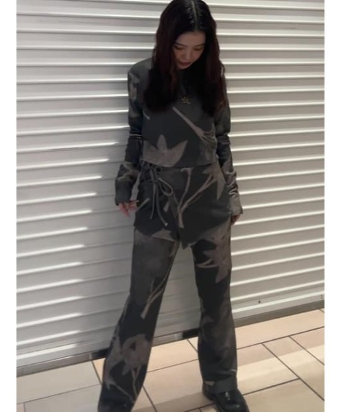 LAGUA GEM（ラグアジェム）の「BOLD GRAPHIC パンツ（スウェットパンツ・レディース・チャコールグレー/ブラウン・SMALL/MEDIUM）」の8枚目の写真