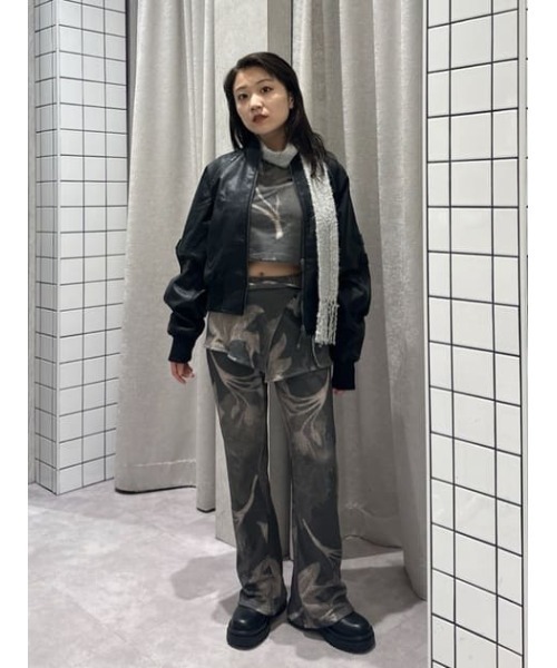 LAGUA GEM（ラグアジェム）の「BOLD GRAPHIC パンツ（スウェットパンツ・レディース・チャコールグレー/ブラウン・SMALL/MEDIUM）」の12枚目の写真