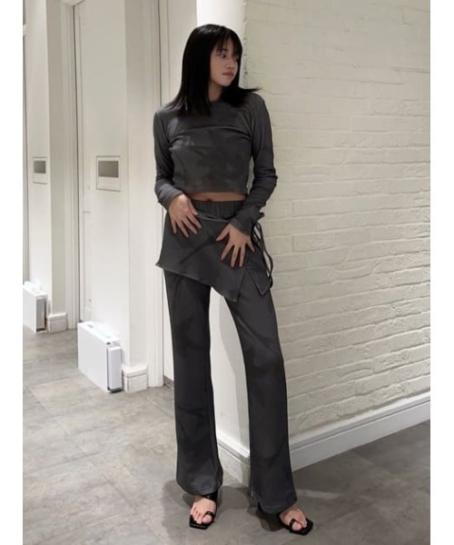 LAGUA GEM（ラグアジェム）の「BOLD GRAPHIC パンツ（スウェットパンツ・レディース・チャコールグレー/ブラウン・SMALL/MEDIUM）」の14枚目の写真