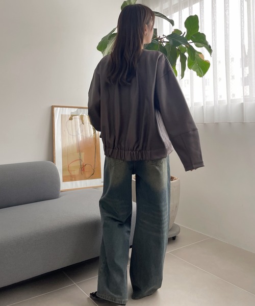 【セール】【Eclat one】 マシュマロコーティング レザー見え ブルゾン(ブルゾン)|Eclat one(エクラワン) 【セール】【Eclat one】 マシュマロコーティング レザー見え ブルゾン(ブルゾン)|Eclat one(エクラワン)