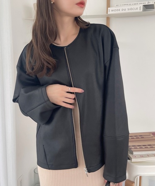 【セール】【Eclat one】 マシュマロコーティング レザー見え ブルゾン(ブルゾン)|Eclat one(エクラワン) 【セール】【Eclat one】 マシュマロコーティング レザー見え ブルゾン(ブルゾン)|Eclat one(エクラワン)