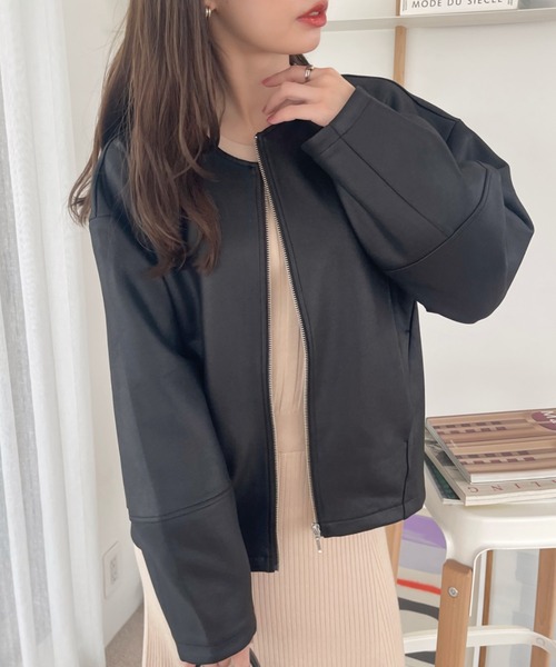 【セール】【Eclat one】 マシュマロコーティング レザー見え ブルゾン(ブルゾン)|Eclat one(エクラワン) 【セール】【Eclat one】 マシュマロコーティング レザー見え ブルゾン(ブルゾン)|Eclat one(エクラワン)