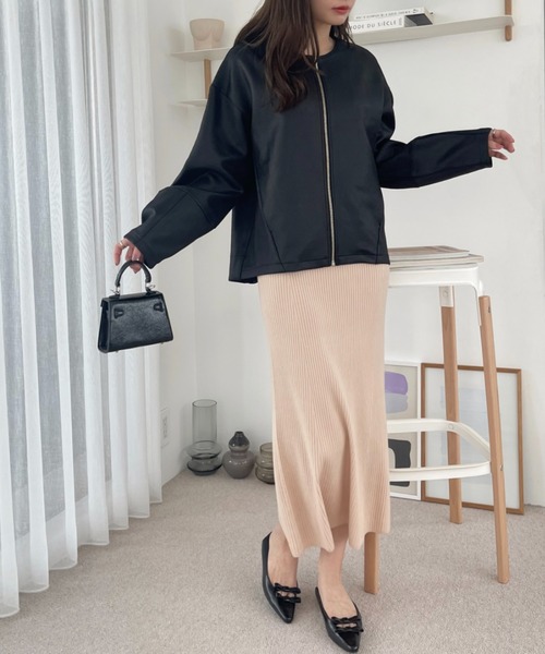 【セール】【Eclat one】 マシュマロコーティング レザー見え ブルゾン(ブルゾン)|Eclat one(エクラワン) 【セール】【Eclat one】 マシュマロコーティング レザー見え ブルゾン(ブルゾン)|Eclat one(エクラワン)