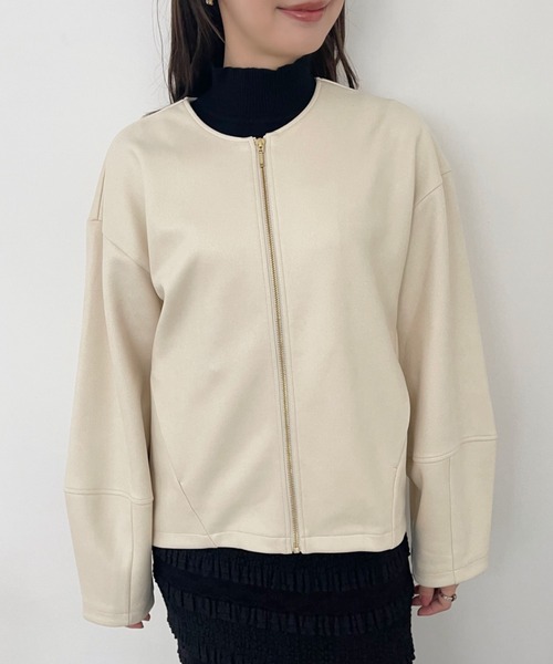 【セール】【Eclat one】 マシュマロコーティング レザー見え ブルゾン(ブルゾン)|Eclat one(エクラワン) 【セール】【Eclat one】 マシュマロコーティング レザー見え ブルゾン(ブルゾン)|Eclat one(エクラワン)