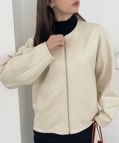 【セール】【Eclat one】 マシュマロコーティング レザー見え ブルゾン(ブルゾン)|Eclat one(エクラワン) 【セール】【Eclat one】 マシュマロコーティング レザー見え ブルゾン(ブルゾン)|Eclat one(エクラワン)