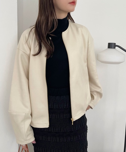 【セール】【Eclat one】 マシュマロコーティング レザー見え ブルゾン(ブルゾン)|Eclat one(エクラワン) 【セール】【Eclat one】 マシュマロコーティング レザー見え ブルゾン(ブルゾン)|Eclat one(エクラワン)