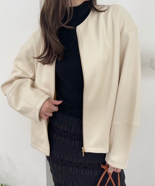 【セール】【Eclat one】 マシュマロコーティング レザー見え ブルゾン(ブルゾン)|Eclat one(エクラワン) 【セール】【Eclat one】 マシュマロコーティング レザー見え ブルゾン(ブルゾン)|Eclat one(エクラワン)