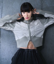 HARE | 【EDGY MODE】ハイネックジップイソザイカーディガン(HARE)(ニット/セーター)