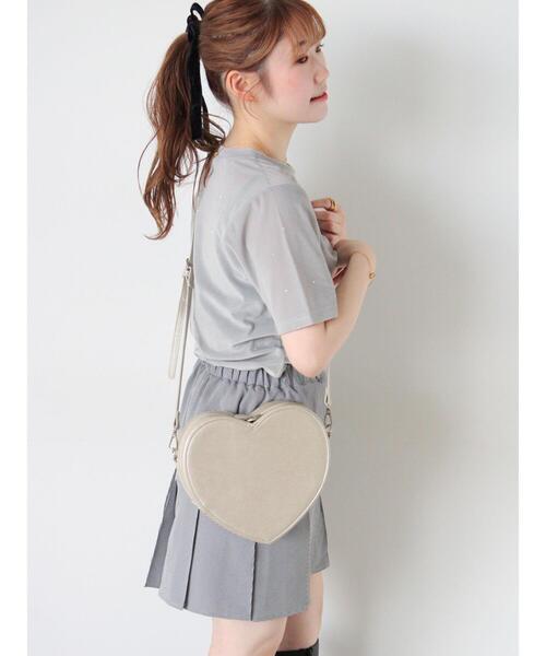 ehka sopo（エヘカソポ）の「ハート型ミニショルダーバッグ（ハンドバッグ・レディース・シルバー/キナリ/ブラック・F）」の20枚目の写真