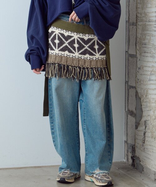 etsinta(エシンタ)の「【etsinta】リメイクミリタリーカウチンエプロンベルト(スカート・レディース・カーキ・ONE SIZE)」の10枚目の写真